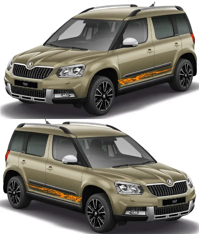 

Set Of Stickers Decal Compatible With Skoda Yeticar Long Stripe Decal 2PCS