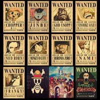 10pcsset one piece anime vintage posters pirates cartoon posters anime figures luffy zoro wall decor stickers toy party gifts