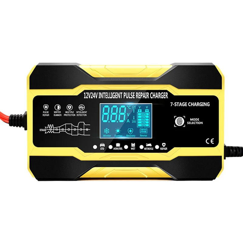 

12A 12V Digital Car Battery Charger Fully Automatic Repair Charge For Car Motorcycle SUV Stea Battery Charger Fully Automatic