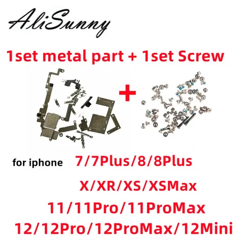 Полный комплект внутренних металлических деталей, аксессуары для iPhone 11 12 Pro Max X XS XR 7 8 Plus, держатель, кронштейн, защитная пластина + полный винт