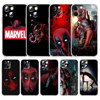 deadpool marvel avengers for apple iphone 13 12 11 mini 8 7 6 5 xs xr x se 2020 pro max plus transparent soft phone case capa