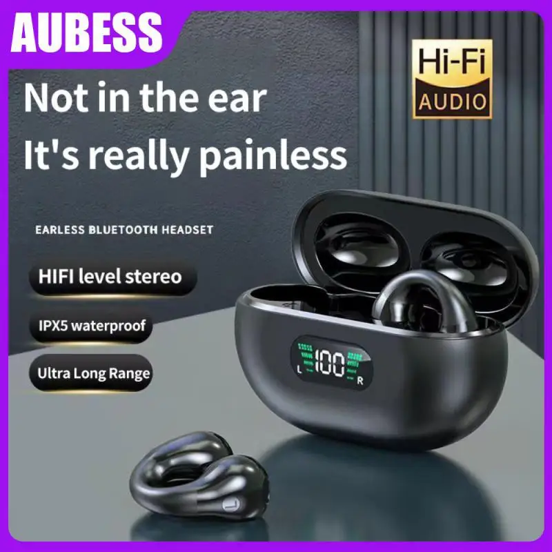 

Sports Earphones -compatible Headset Not Hurt Ear Clip-on-ear Denoise Bone Conduction Earphones Earbuds