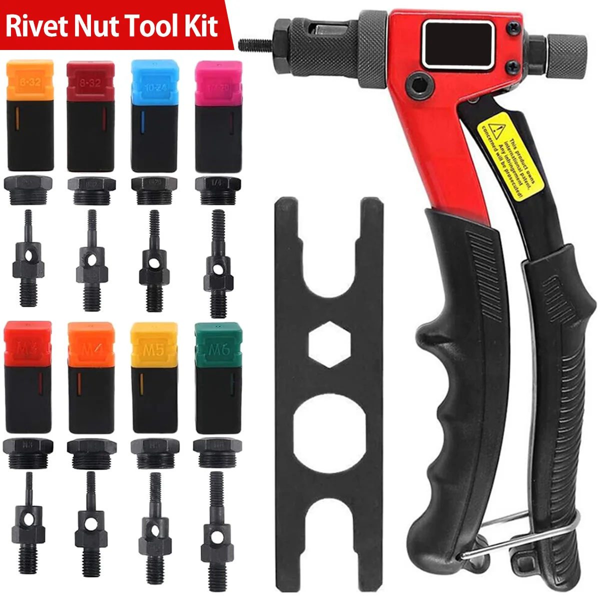 

Hand Riveter Manual Riveter Gun Hand Rivet Tool Manual Nut Setter M3/M4/M5/M6 Kit Hand Riveter Nut Gun Rivet Nut Tools