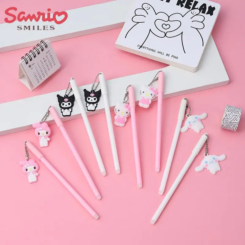 

Кавайная гелевая ручка Sanrio в стиле аниме Hello Kitty Kuromi Cinnamoroll, мультяшная ручка для подписи, искусственные принадлежности, подарок для девушки