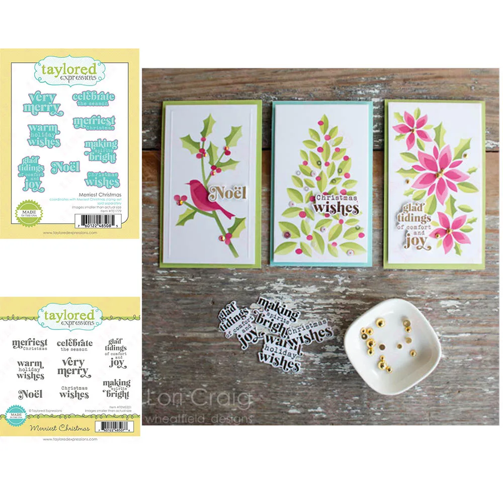 

Scrapbook Diy Decoration Craft Embossing 2022 Arrival Metal Cutting Dies New Clear Silicone Stamps Set merriest christmas Molds
