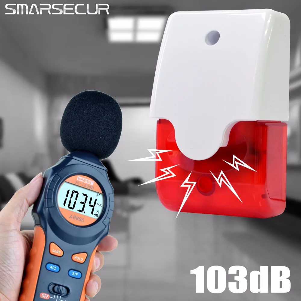 

Проводная сигнальная сирена Smarsecur, Стробоскопическая Лампа 12 В, проводная сигнализация для проводной зоны, gsm