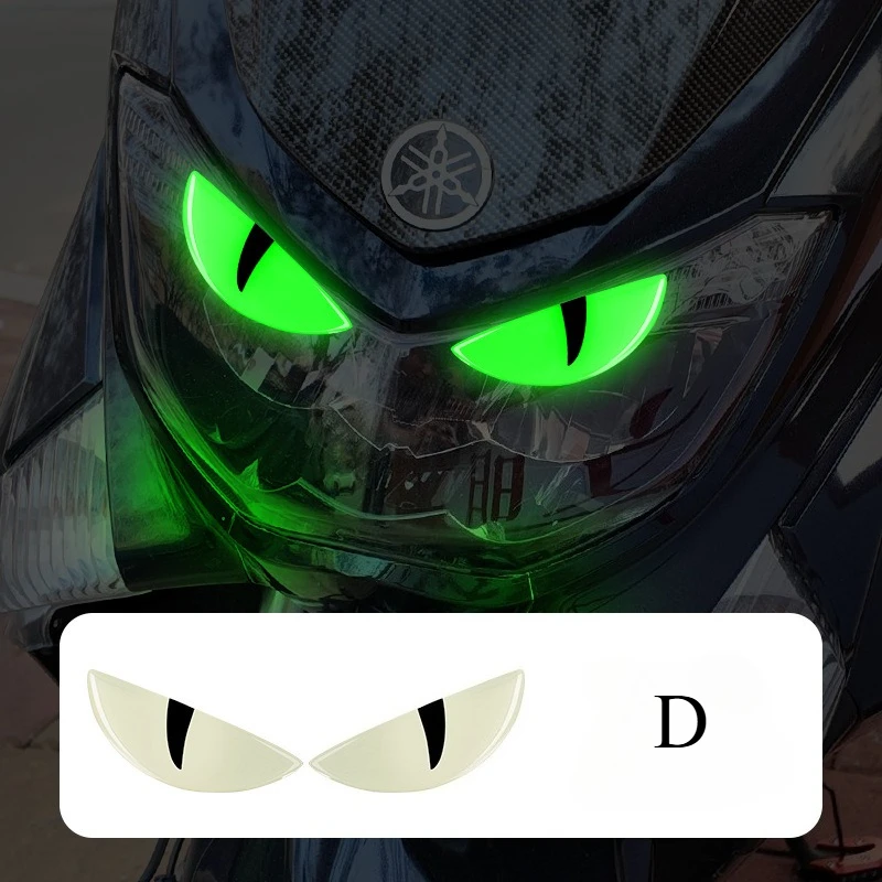 

1 пара новых светящихся наклеек на фару мотоцикла, дьявольский глаз, ослепительный цвет, 3D наклейки, водонепроницаемая декоративная наклейка на корпус мотоцикла