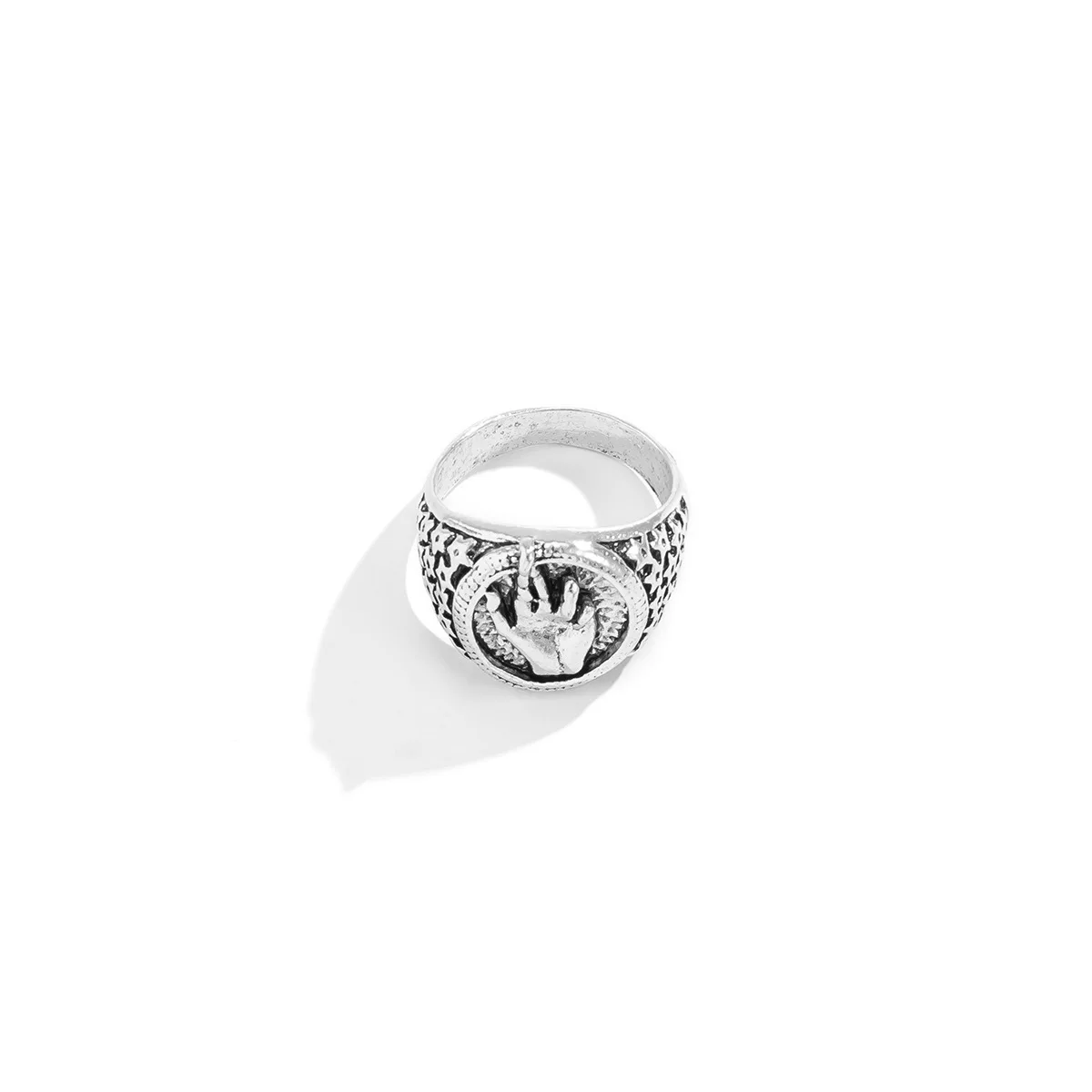 

Sliver Fashion Creative Punk Man's Hip Hop Personalized Rings Trendy Cool Male Vintage Finger Accessories Jewelry Party Gift