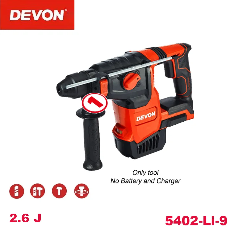 

Электрическая дрель DEVON 5402-LI, электрическая ударная дрель, отвертка, литиевая батарея 20 В, беспроводной электроинструмент