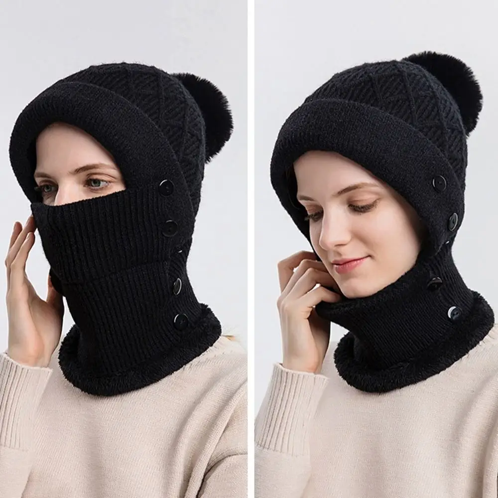 Зимняя теплая шерстяная шапка с защитой ушей модная мягкая плюшевая Шапка-шарф