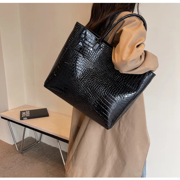 Модные большие сумки-тоуты из крокодиловой кожи роскошные дизайнерские женские