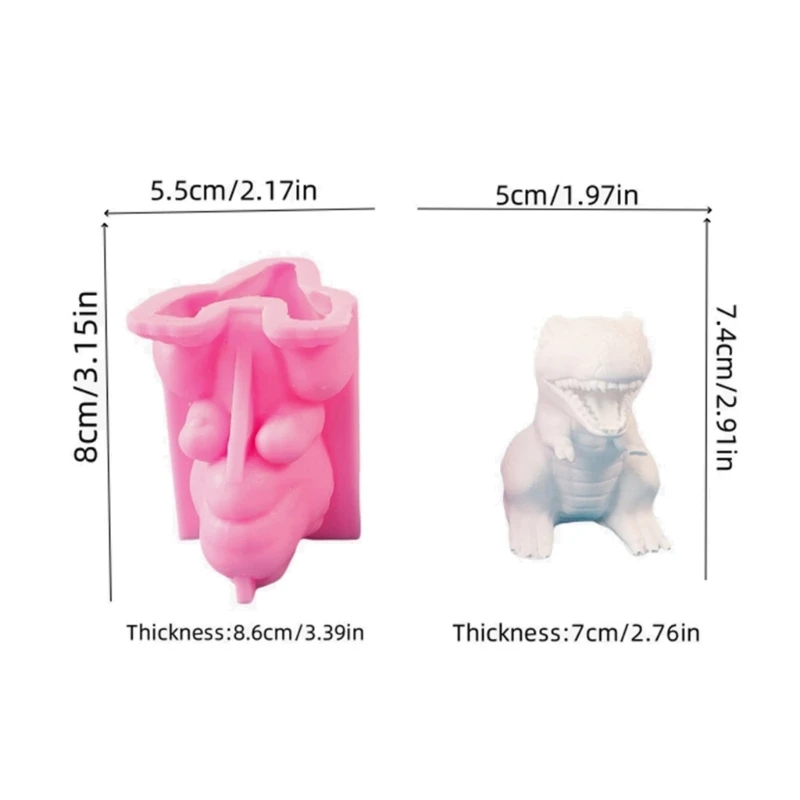 Силиконовые формы для свечей в виде динозавров животных изготовления гипсовых