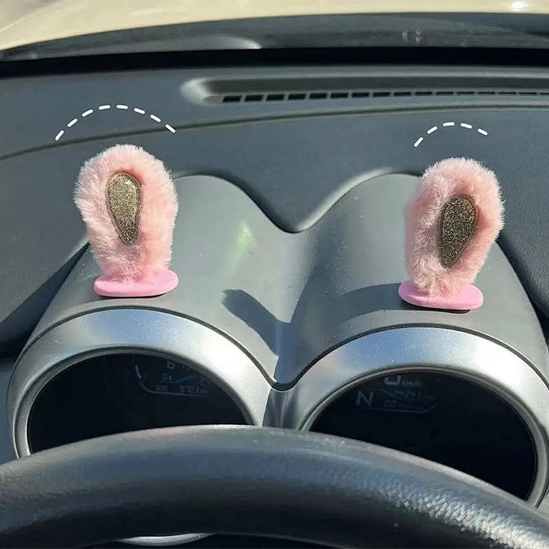 Милые 3D наклейки в виде кроличьих ушей полоса Автомобильное зеркало заднего вида