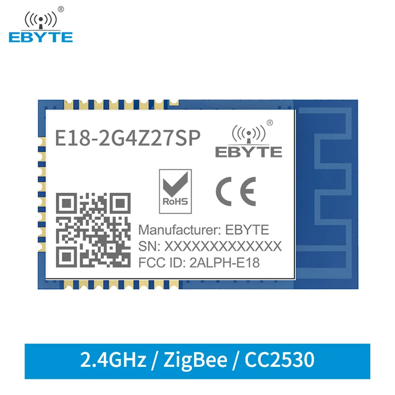 

CC2530 ZigBee Ad Hoc Mesh Network Wireless Module EBYTE E18-2G4Z27SP 2.4GHz 27dBm PA+LNA SMD PCB Zigbee Module For Smart Home