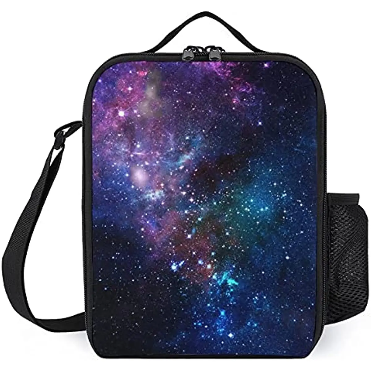Galaxy Lunch Box for Girls Boy Leakproof Portable Lunch Bags with Adjustable Shoulder Strap and Side Pocket Durable Reusable