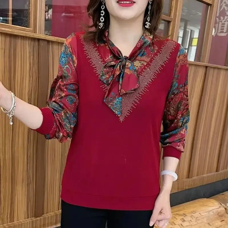 Женская шифоновая рубашка в стиле ретро свободная офисная блузка большого