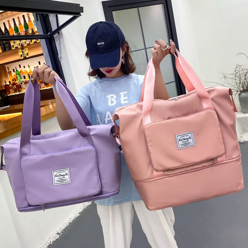 Складная вместительная сумка через плечо для спортзала путешествий бесплатная