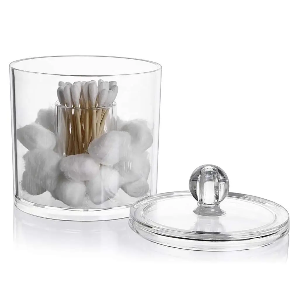 

Transparent Organizer Cotton Swab Storage Box Organizer Acrylic Cotton Pad Storage Box Cosmetic Box for Bathroom Bedroom