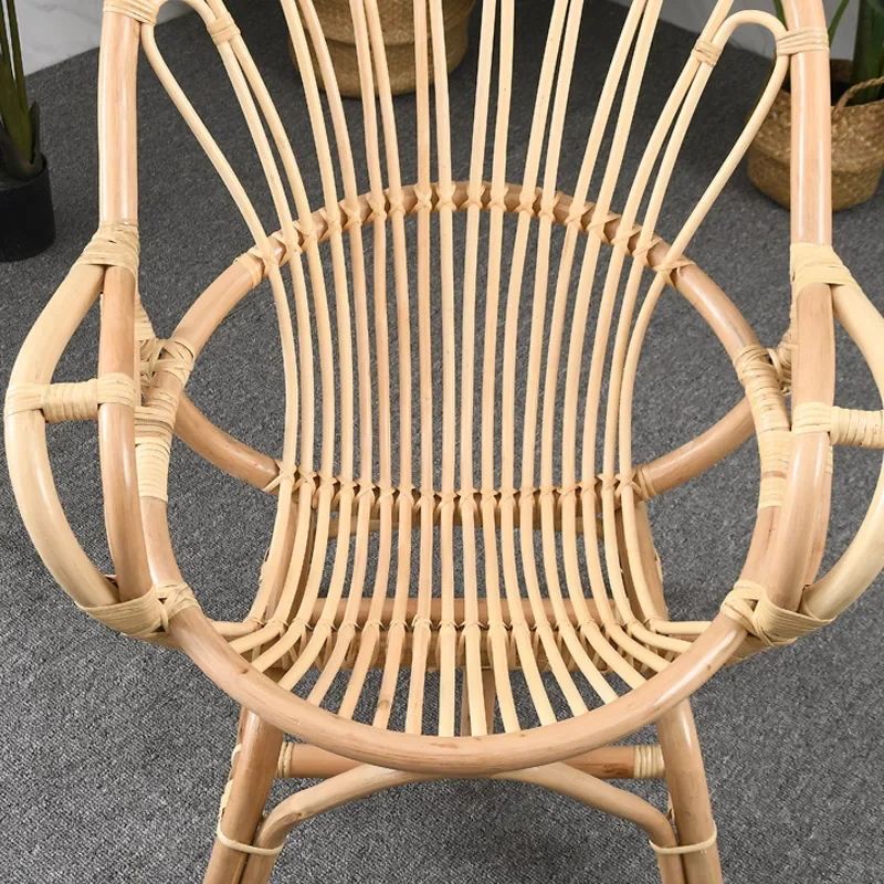 Стул обеденный в скандинавском стиле дизайнерский офисный стул из ротанга для