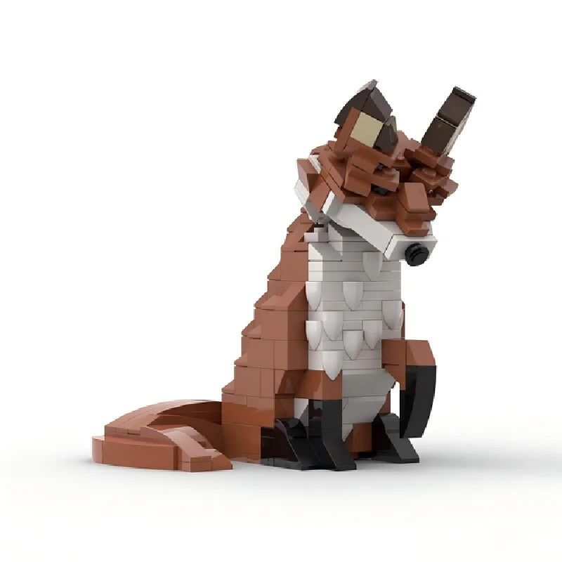 Строительные блоки MOC креативный мир животных Красная Лиса зимняя база