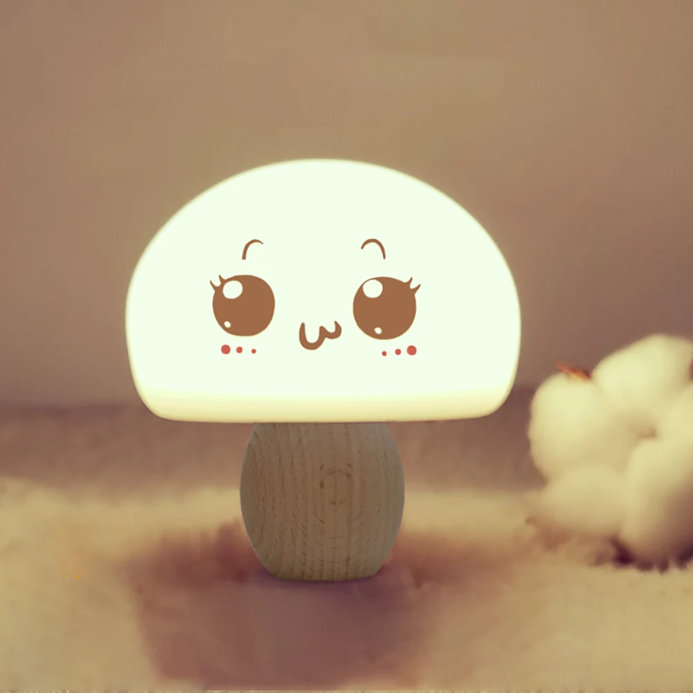 

Милая миниатюрная Светодиодная лампа в виде грибов светильник, магнитный ночсветильник с USB и сенсорным датчиком, атмосферная мягкая прикр...
