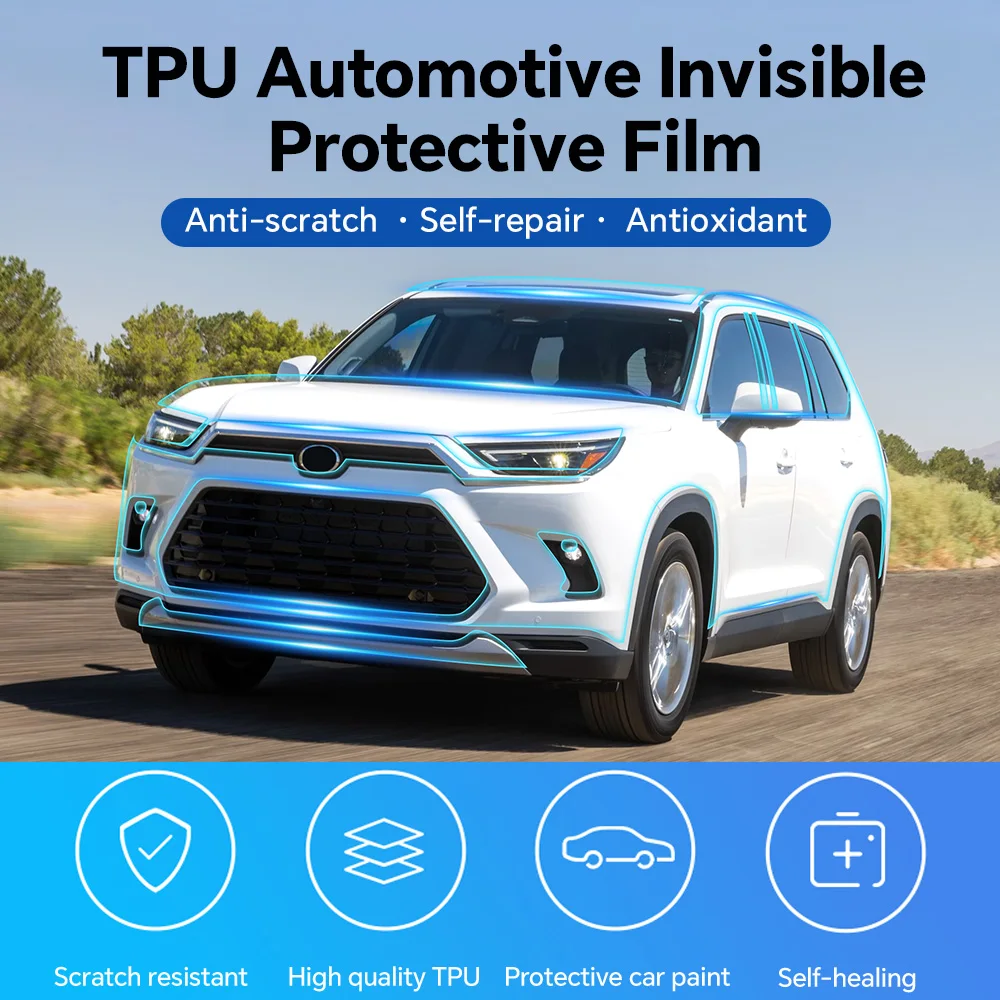Фото Для Toyota Grand Highlander 2024 2025 защитная пленка для передней краски, предварительно вырезанный комплект кузова автомобиля PPF, полный автомобиль, защита от царапин, внешний вид №2
