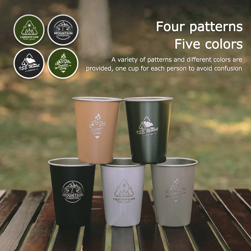 

4 шт., походная чашка из нержавеющей стали, 350 мл