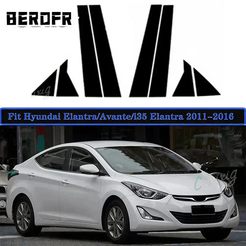 8 шт. наклейки на окно автомобиля стойки дверная отделка для Hyundai i35 Elantra Avante 2011-2016