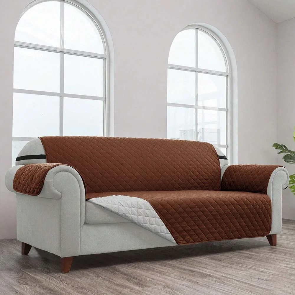 Двусторонние Стеганые Чехлы Для Диванов 3-местных Приятные Домашних Животных