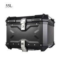 55l universal motorcycle rear top luggage case storage tail box waterproof trunk key lock tool box carrier product box