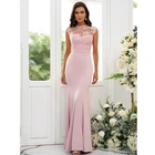 Женское платье для матери невесты, элегантное кружевное платье с круглым вырезом, платье для свадебной вечеринки и выпускного вечера, 2022