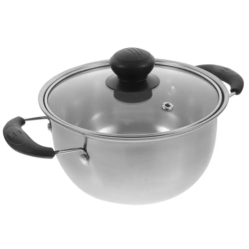 

Pot Cooking Stainless Soup Steel Lid Stock Pasta Milk Pan Cookware Kitchen Noodle Stockpot Saucepan Stew Steamer Boiling Pots