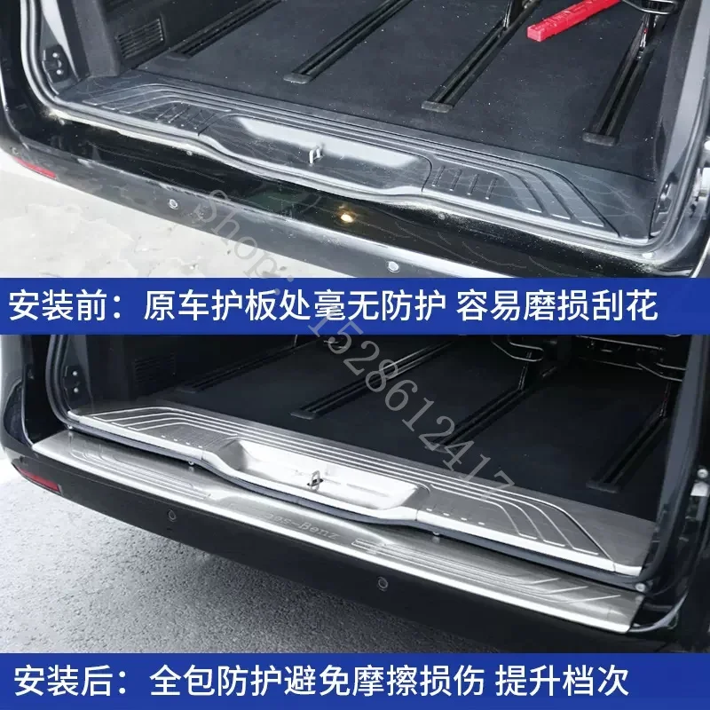 

Colorful Rear Trunk Outer Bumper Plate Protector Guard Cover 2016 2017-2022 For Mercedes-Benz V-Class Vito W447 Car Accessories