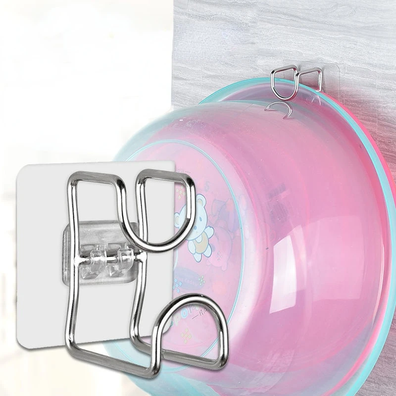 

Stainless Steel Washbasin Hooks Multifunction Storage Rack Punch-Free Bathroom Basin Hook Wall Mount Storage Hooks Holders Shelf
