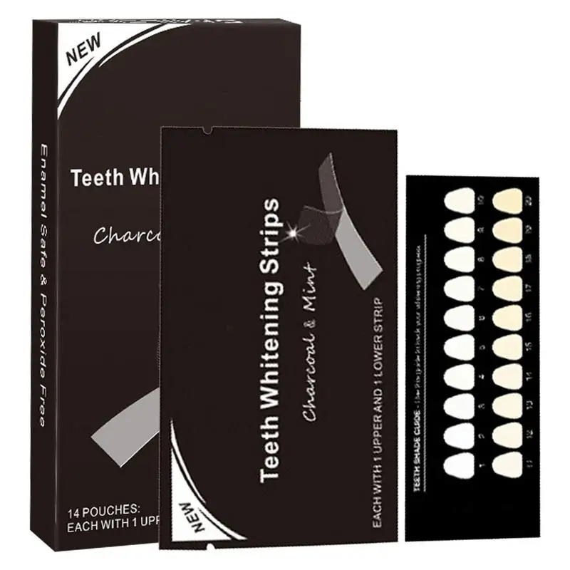 

14 Pairs Teeth Whitening Strips Oral Dentist Teeth Care Bamboo Charcoal Whitening Oral Teeth Whitening Strips Dental Tools