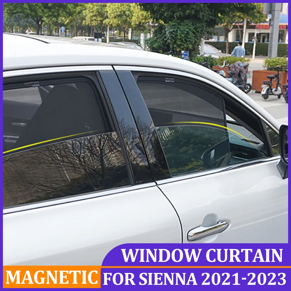 

Магнитные автомобильные солнцезащитные козырьки для Toyota SIENNA 2023, занавески на лобовое стекло, задние боковые окна, солнцезащитные козырьки для Toyota SIENNA 2021 2022