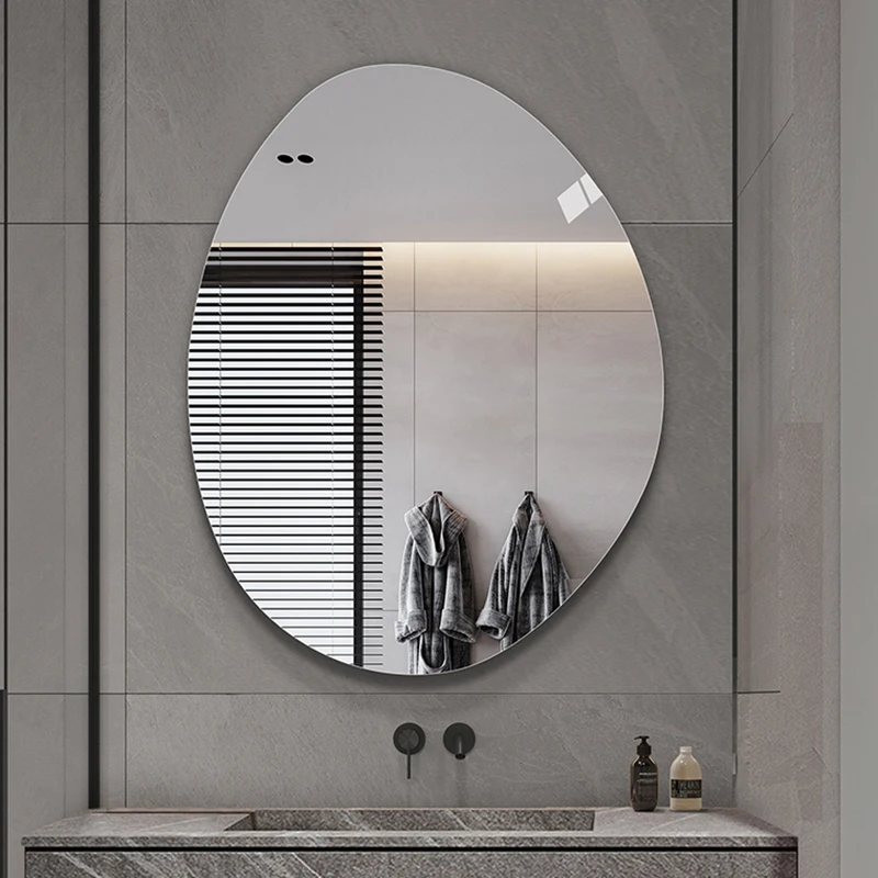 

Irregular Makeup Wall Mirror Stickers Large Showerroom Cute Wall Mirror Hanging Living Room Miroir Mural Salon Decor HY50WM