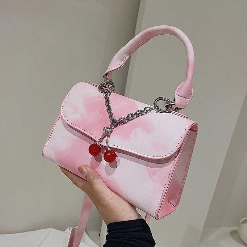 

Mini PU Leather Crossbody Lipstick Bag with Short Handle for Women 2022 Cute Shoulder Handbag and Purses Brand Designer