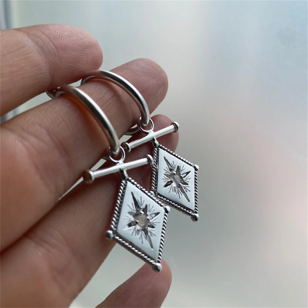 

Creative Retro Boho Stars Inlaid Moonstone Ladies High-end Earrings Banquet Friends Party Couples Anniversary Jewelry Gift