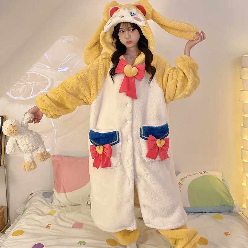 Новая ночная рубашка из кораллового флиса для женщин осенью и зимой утепленная