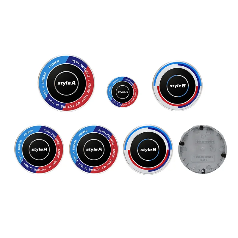 

7pcs/set Front Hood Emblem for bmw 82mm+Rear Badge 74mm+Wheel Hub Cap 68mm+steering wheel sticker 45mm for bmw