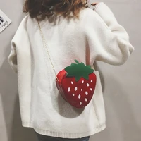 women shoulder bag strawberry shape designer bag 2020 fashion pu leather chain crossbody bag girls cute fruit purses and handbag