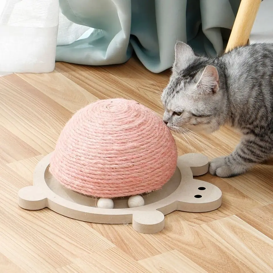 

Sisal Cat прочный фотомат деревянный мяч игрушки для кошек Когтеточка Скребок Игрушка Деревянная точилка для когтей мебель товары для домашних...