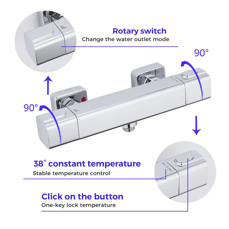 Смесители для душа GAPPO Смеситель ванны с термостатом настенный смеситель душем