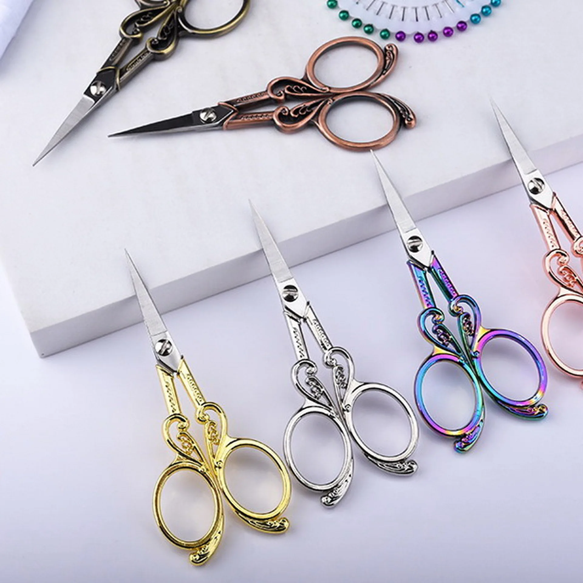 

1PCStainless Steel Vintage Scissors Retro Sewing Needlework Scissors Fabric Cutter Embroidery Tailor Scissor Thread Tools Shears