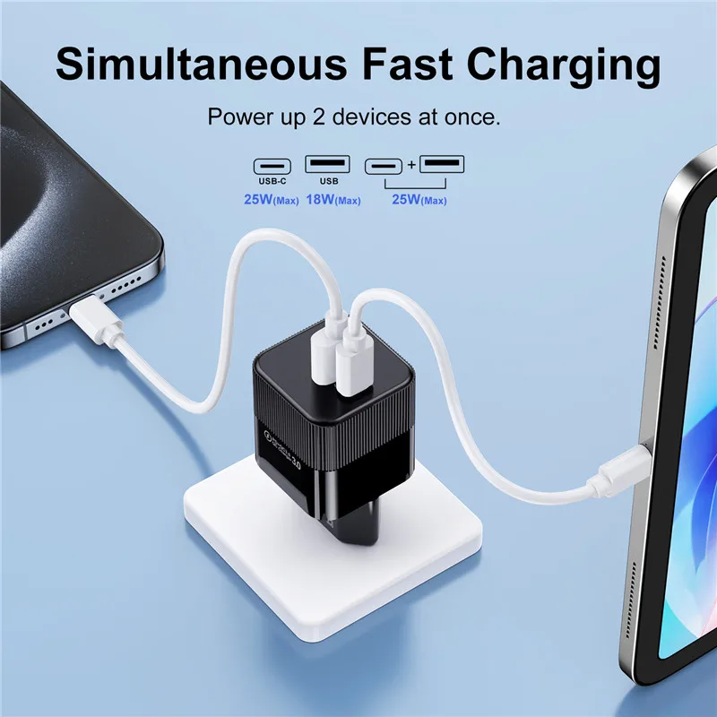 Зарядное устройство USB C PD 25 Вт для быстрой зарядки Тип стандартное зарядное