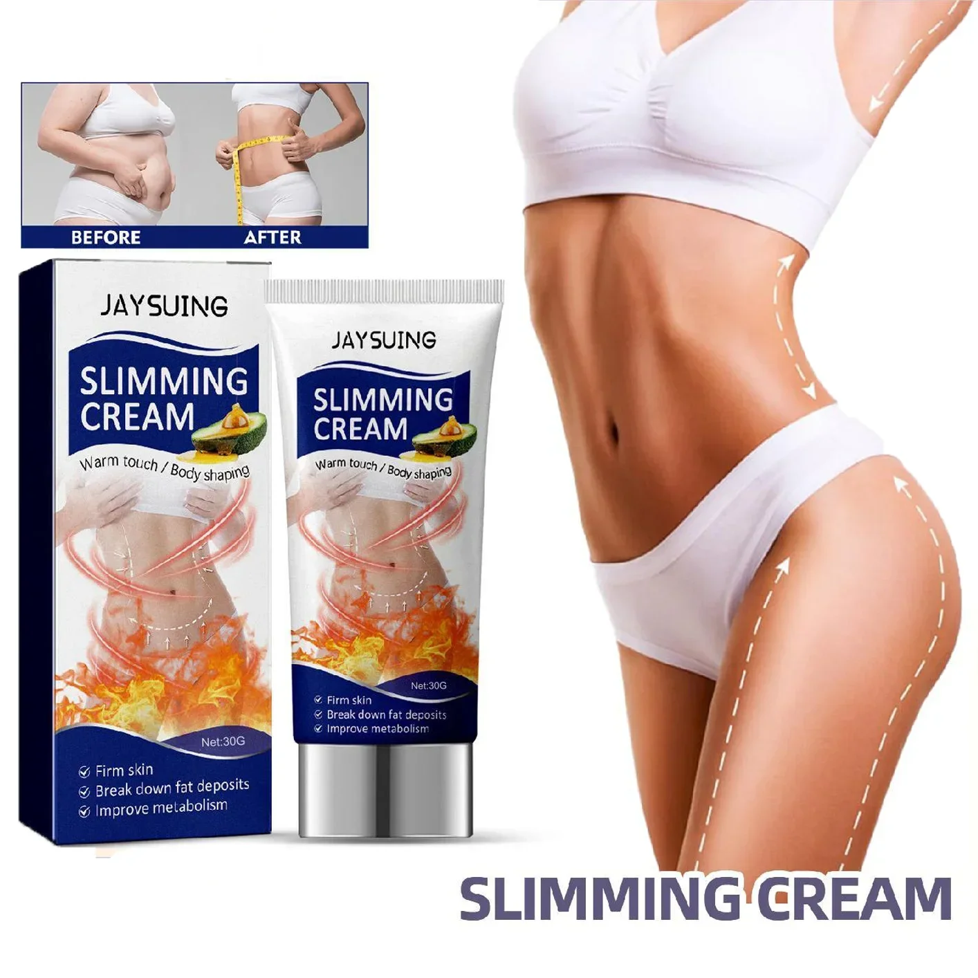 

Powerful Weight Loss Slimming Cream for Full Body Sculpting Belly Arms Thighs Fast Fat Burning Tightening Firming for Men Women