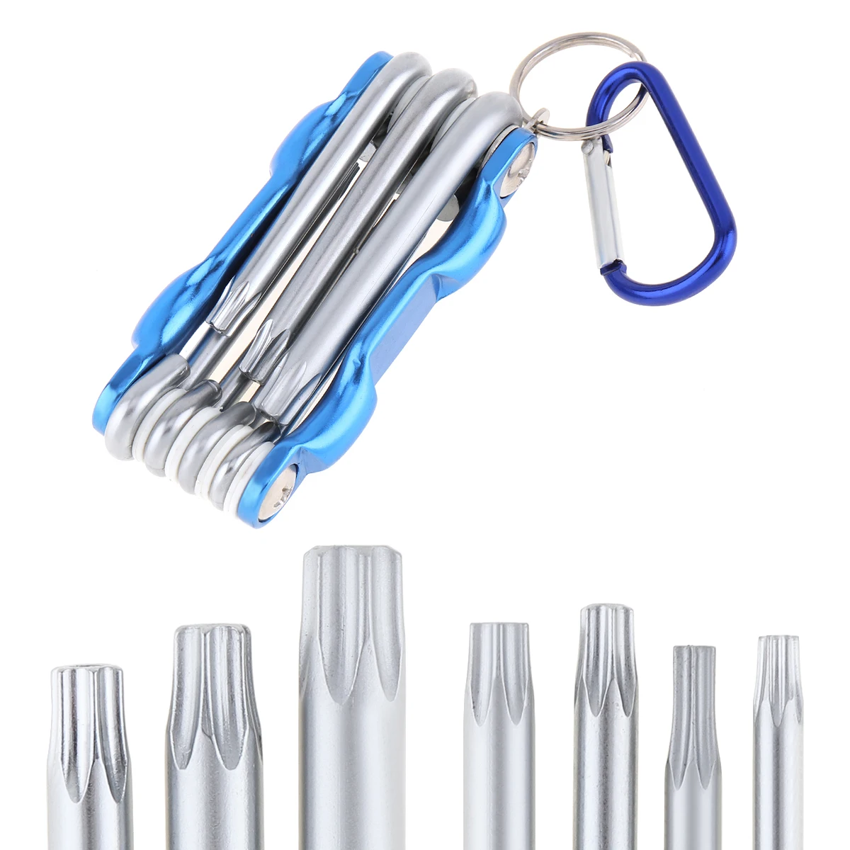 

7pcs/set Multifunctional Combination Chrome Vanadium Steel Folding Hex Wrench with Plum Head and Key Ring for Maintenance