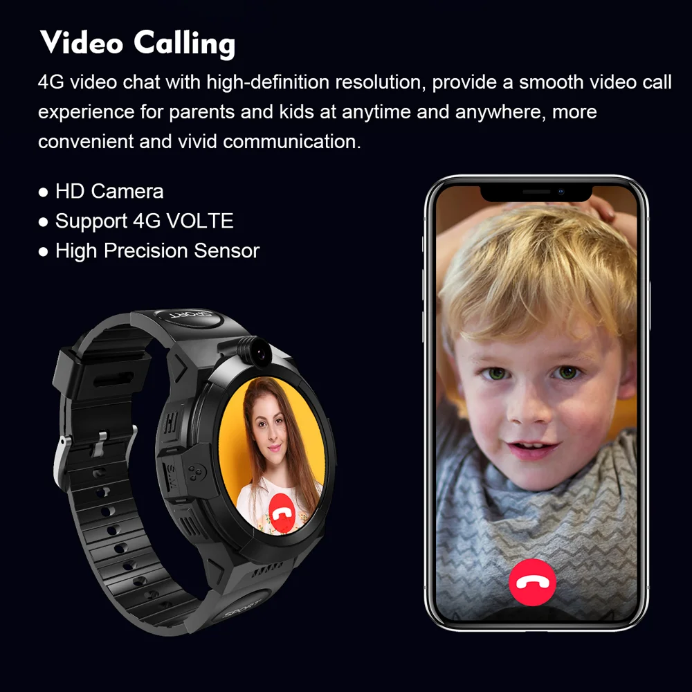 Tanie Inteligentny Zegarek Dla Dzieci GPS 4G Wszystkie Kamery Netcom Ekran HD Lokalizator Gps Dla Dzieci Zegarek Sos Telefon Wideo Zegarek IP67 Wodoodporny