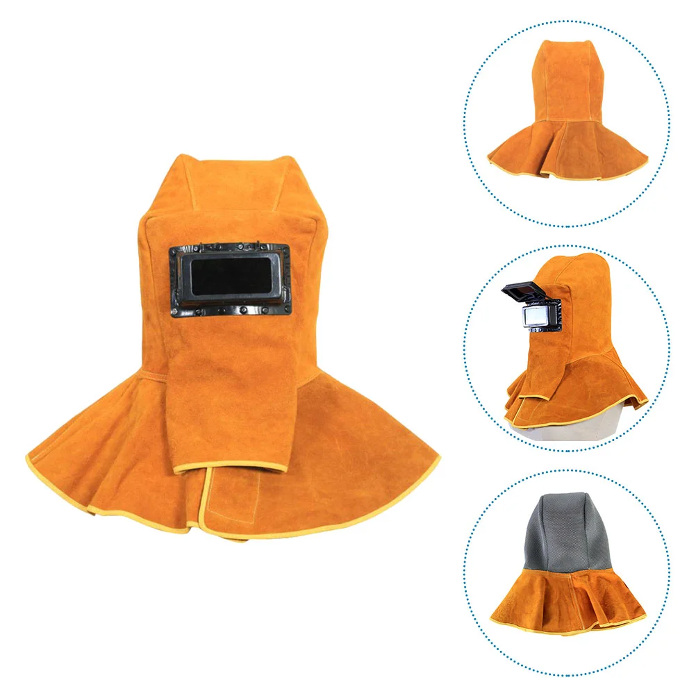

1Pc Leather Weld Shawl Cowhide Weld Hat Practical Cover Orange